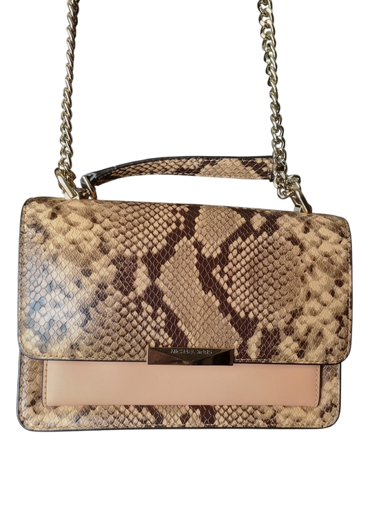 MICHAEL Michael Kors Handbags - Michael Michael Kors Tan Python Embossed Envelope Bag